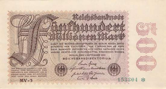 500 Millionen Mark 1923 ro.109d MV